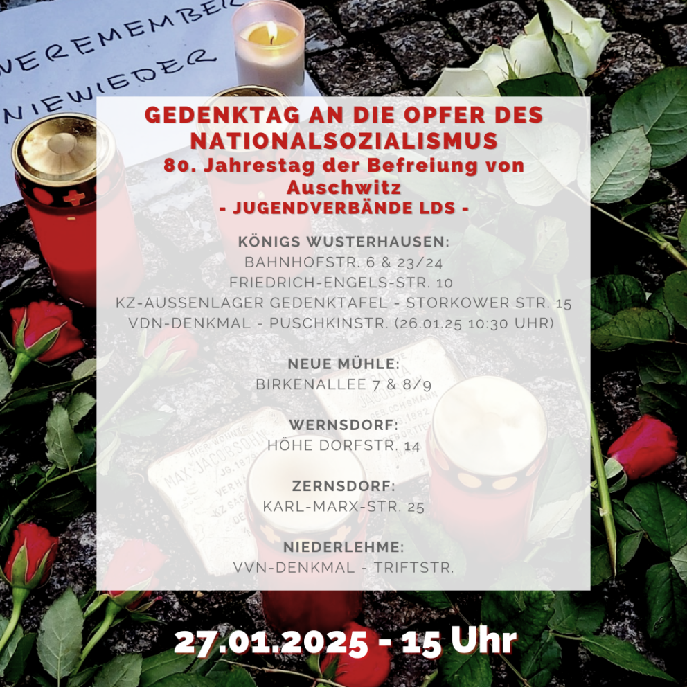 Jugendverbände LDS erinnern - 80. Jahrestag der Befreiung von Auschwitz ...